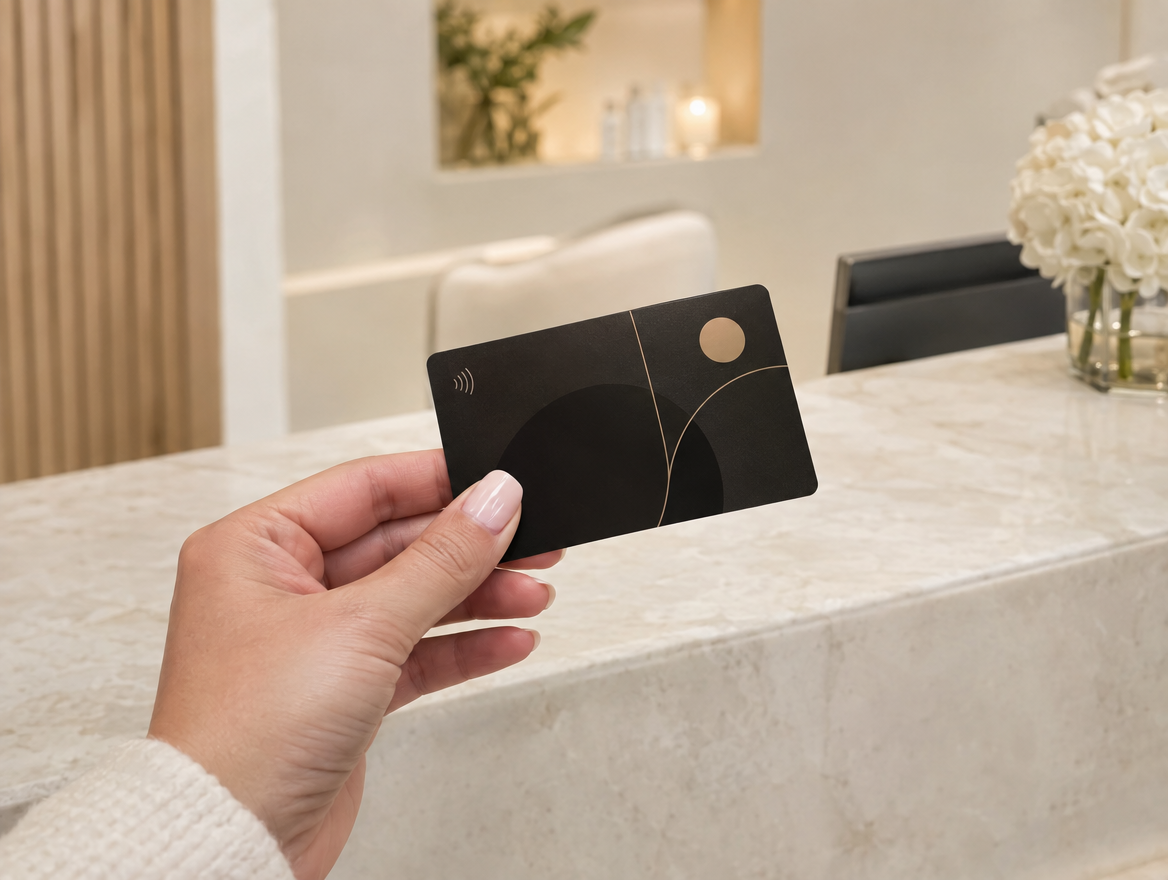Membership pass in a client's hand